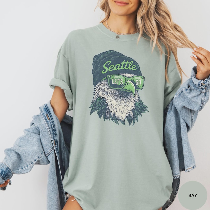 Seattle Football Vintage Eagle Sweatshirt – Retro Northwest Sports Fan Sweater, Unisex Game Day Graphic Top, Trendy Tailgate Gift image 8