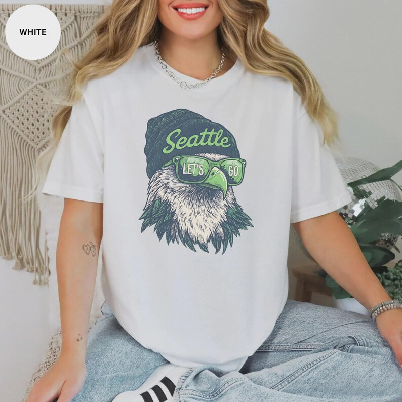 Seattle Football Vintage Eagle Sweatshirt – Retro Northwest Sports Fan Sweater, Unisex Game Day Graphic Top, Trendy Tailgate Gift image 9