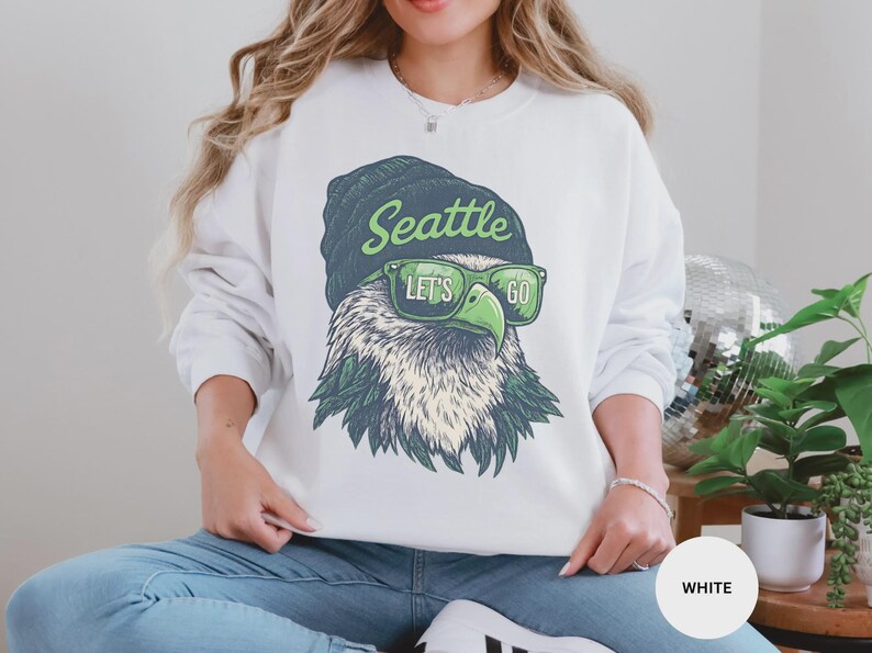 Comfort Color Seattle Football Vintage Eagle Tee – Retro Northwest Sports Fan Shirt, Unisex Game Day Graphic Top, Trendy Tailgate Gift image 8