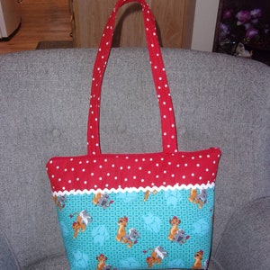teen adult small tote Lion King Simba + Rafiki Disney handmade fabric handbag with polka dots tote purse add a name
