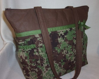 Military Army camo digital print duffle handbag tote purse diaper bag baby shower gift dads moms diaper bag Last one ships ASAP