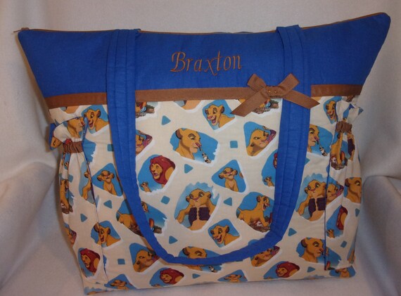 Handmade Disney Lion King Teal Colorful Diaper Bag Choose 3 Sizes