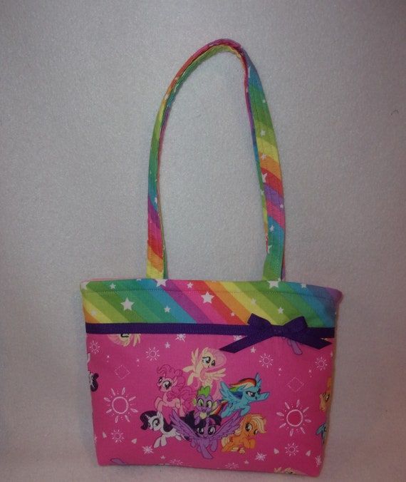 Pink My Little Pony Handmade Handbag Tote Purse Toddler to Tween Make It Special Personalize It Also Custom Top Lavender Rainbow Solid Etsy Ireland
