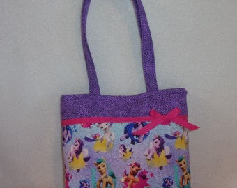 Toddler girls: My Little Pony Tote Bag Handmade Personalized Kids Purse lavender purse for your princess