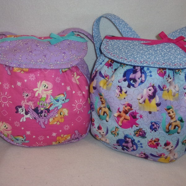 Girls My Little Pony Handmade pink or rainbow choice for adorable youth back pack tote perfect gift fill with Easter candy birthday etc