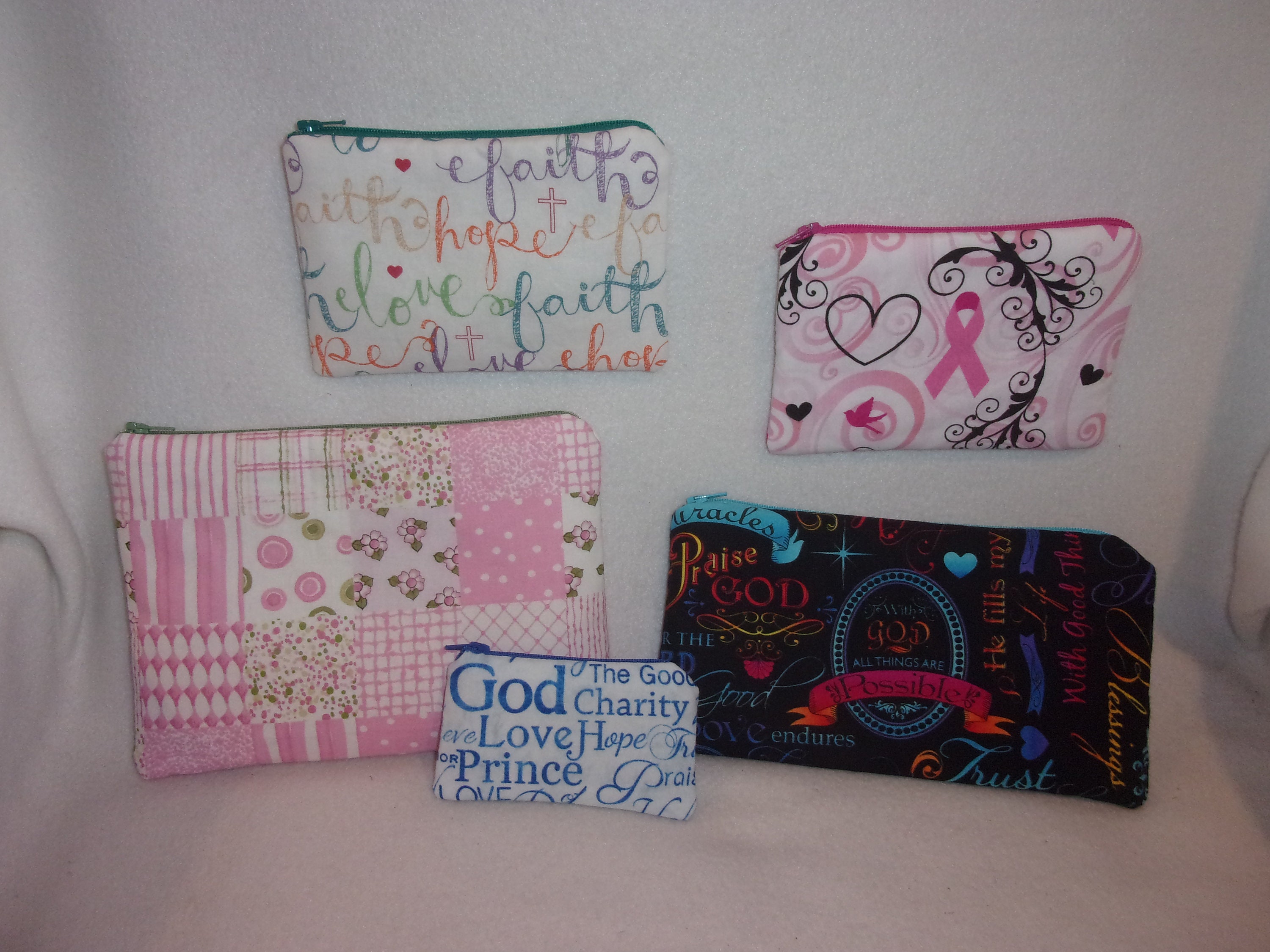 Zonon 6 Pieces Inspirational Bible Study Journaling Supplies Bible Case Bag  Pen Pencil Pouch Small Makeup Bags Cute Pencil Case Christian Gifts for