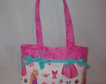 Princess Snow White Cinderella Rapunzel Jasmine Disney fabric Girls tote handmade small toddler to tween purse matching accessories add name
