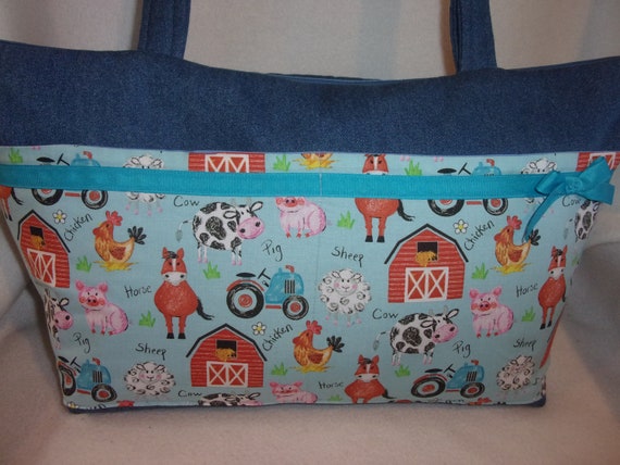 XXLG Blue Farm Animals Country Pig Cow Horse Tractor Gender