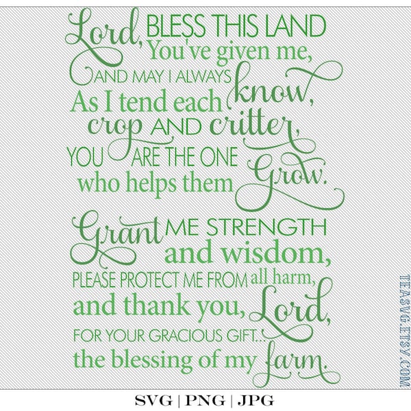 SVG: Farmer's Prayer - Cricut - Silhouette - Signs - Cottage - Farmhouse - Rustic - Sayings - Poem - Prayer - Blessings - Lord