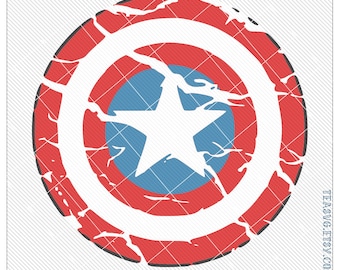 SVG: Distressed Captain America Shield 