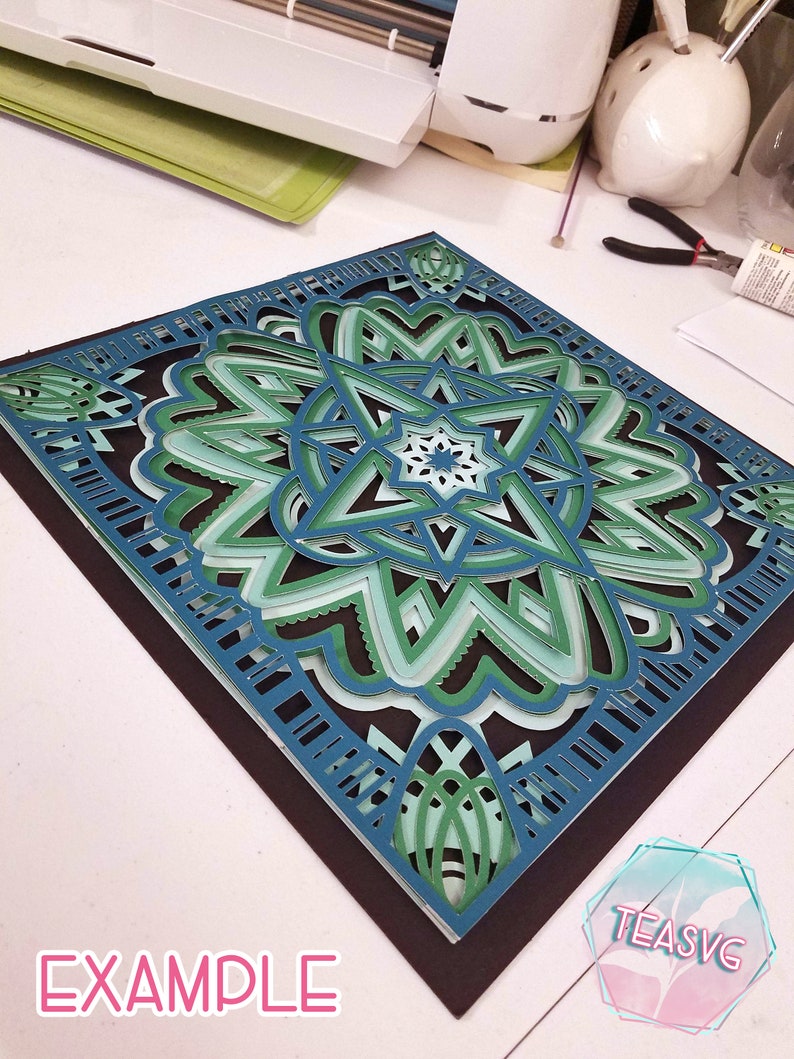 Download SVG: Layered Heart Mandala 4 Layers Cricut Cuttable | Etsy