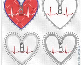 SVG: Zipper Heart - Cricut - Cuttable - Studio3 Silhouette SVG: Zipper Heart - Cricut - Cuttable - Studio3 Silhouette