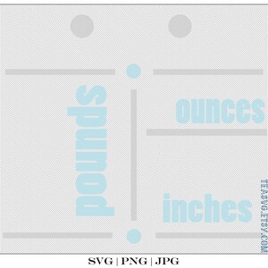 SVG: Humphrey Elephant Birth Stats (Dots) **not a physical item!**