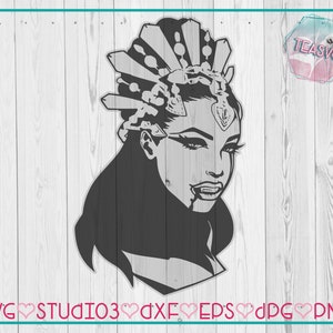 SVG: Akasha Queen of the Damned  - Cricut - Cuttable - Studio3 Silhouette - DXF - EPS - Aaliyah, Vampire, Anne Rice, Horror, Egyptian