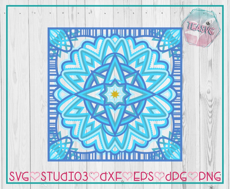 Download SVG: Layered Heart Mandala 4 Layers Cricut Cuttable | Etsy