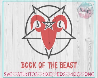 SVG: Book of the Beast  - Cricut - Cuttable - Studio3 Silhouette - DXF - EPS - CAoS, Sabrina, Greendale, Witch, Lucifer, Morningstar, Satan