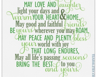 SVG: Bendición irlandesa - Que el amor y la risa iluminen tus días - DXF - EPS