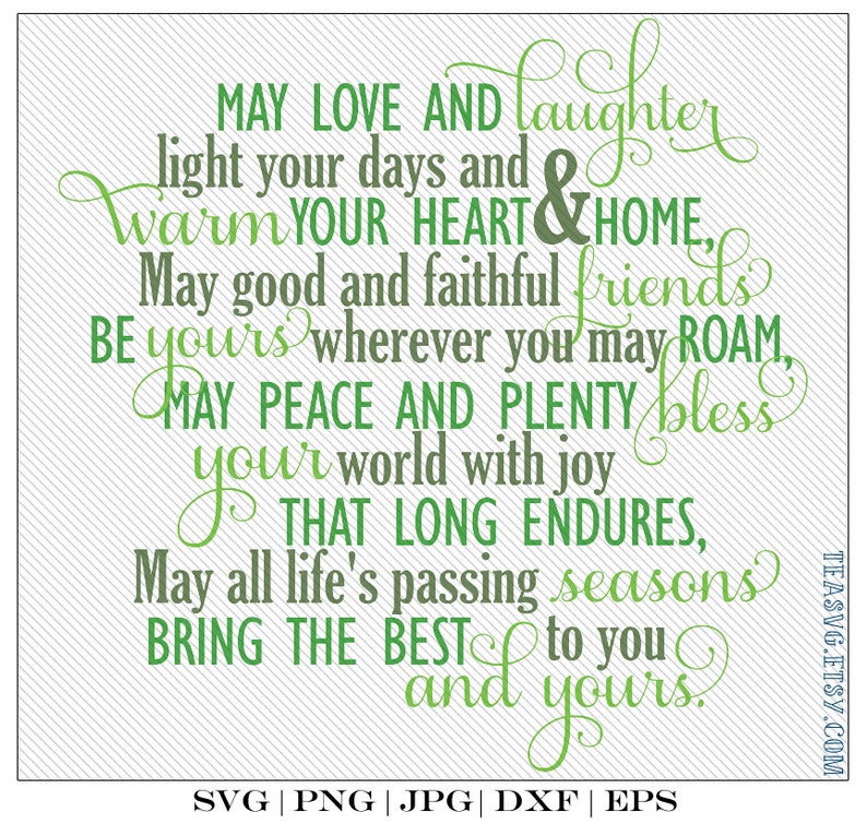 Download SVG: Irish Blessing May Love & Laughter Light Your Days | Etsy