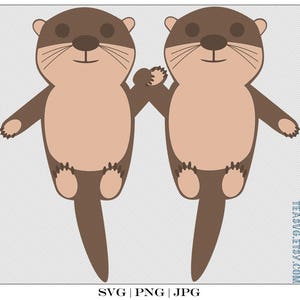 SVG: Otters Holding Hands - Significant Otters - Otterly Adorable
