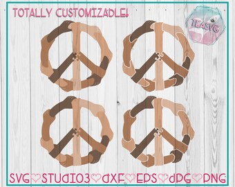 SVG: Linked Arms Peace Sign - Cricut Cuttable, Studio3 Silhouette, Pride, LGBTQ, BLM. Peace, Hippie, Harmony, Love, Community, Togetherness