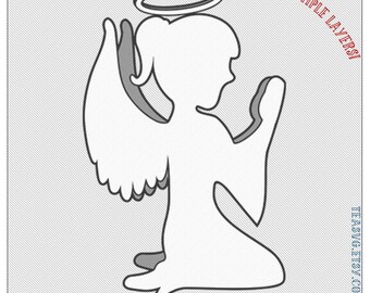 SVG: Praying Angel with Multiple Layers