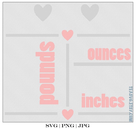 Download Svg Humphrey Elephant Birth Stats Hearts Template Not A Etsy