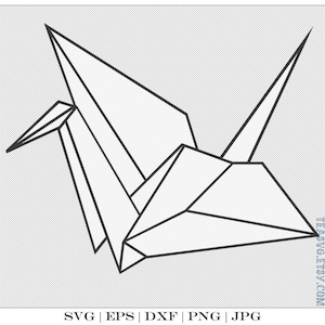 SVG: Gru Origami - 2D - DXF - EPS