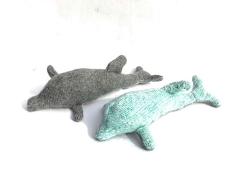 A Pair of Sweater Scrap Dolphins