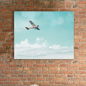 Airplane Photograph, Aviation Print, Gift for Pilot, Plane Photo, Graduation Wall Art, Nursery Decor, Kids Room, Flight, Soar Dream Big image 6
