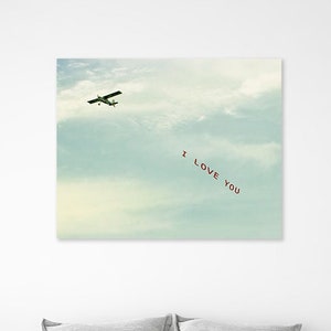 I LOVE YOU Plane Print, Gift of Love for Pilot Stewardess Traveler, Airplane Décor, Minimalism Art, Aviation Travel Photo, Large Wall Art image 4