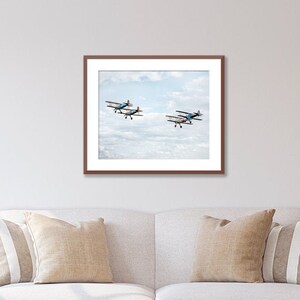 Aloft Aviation Print or Canvas, Biplane Photograph, Gift for Pilot or Veteran, Airplane, Nursery Décor, Plane Photo Wall Art, Kids Room image 4