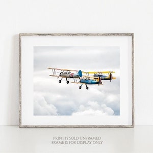 Wings • Biplane Photograph, Aviation Print or Canvas, Airplane, Gift for Pilot, Plane Photo Wall Art, Nursery Décor, Kids Room, Flight, Soar