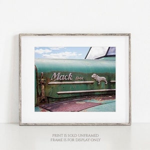 Mack B61 in Green • Vintage Mack Truck Photography, Gift for Him, Classic Semi, Rustic Print or Canvas, Farmhouse Art, Antique Vehicle Art