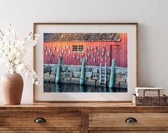 Rockport Buoys • Nautical Photograph Motif No 1 Fishing Shack, Lobster Buoys Photo, Rockport Massachusetts New England Print, Cape Ann Decor