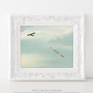 I LOVE YOU Plane Print, Gift of Love for Pilot Stewardess Traveler, Airplane Décor, Minimalism Art, Aviation Travel Photo, Large Wall Art image 5