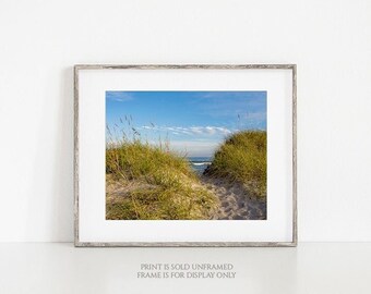 Afternoon in Avon • Walkway to the Ocean Photograph, Path to the Beach Print, Ocean Waves, Coastal Art, Dunes, Sea Grass, OBX Nautical Photo