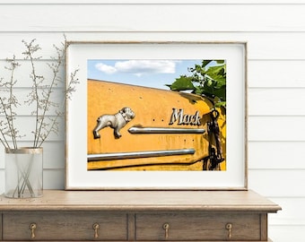 Truck Print or Canvas Wrap, Photography, Vintage Mack, Classic Auto, Urban Decay, Rustic Print, Farmhouse Art, Antique - Mack in Yellow