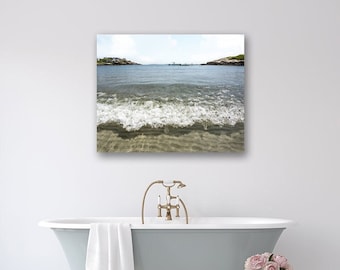 Cool Waters • Beach Decor, Good Harbor, MA, Sea Photography, Nature Canvas or Print, White Ocean Waves, Sand, Coastal Art, Nautical Photo