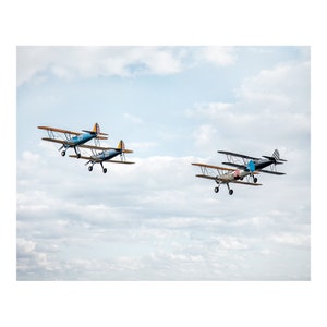 Aloft Aviation Print or Canvas, Biplane Photograph, Gift for Pilot or Veteran, Airplane, Nursery Décor, Plane Photo Wall Art, Kids Room image 3