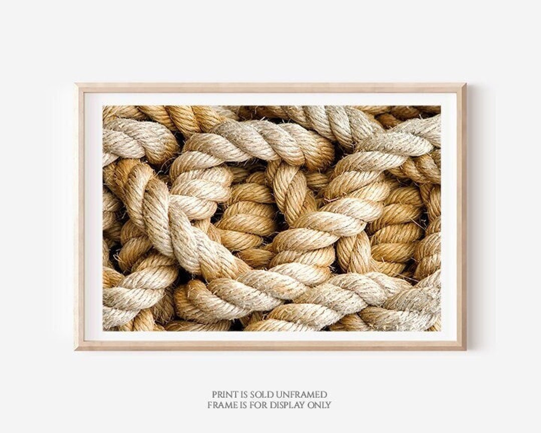 Nautical Photography, Beige Ship Rope Photograph, Fishing, Sailing,  Coastal, Knots, Large Wall Art, Beach House Decor Learning the Ropes -   Canada