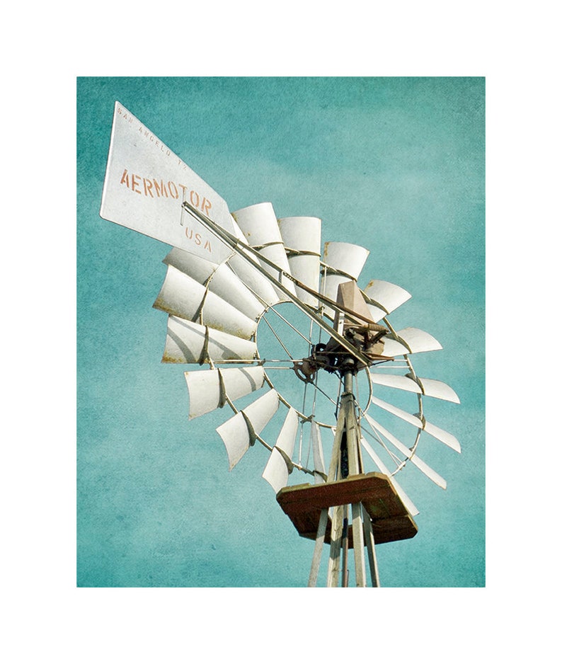 Aermotor Windmill USA Windmill Photography, Farmhouse Print, Rustic Landscape Photo, Farm Wall Art, Country Room Décor, Gift for Her image 3