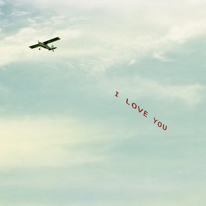 I LOVE YOU Plane, Graduation, Romantic Minimalist Art, Wedding Anniversary, Nursery Decor, Airplane, Gift for Pilot Stewardess I Love You image 5