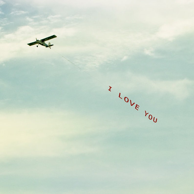 I LOVE YOU Plane, Graduation, Romantic Minimalist Art, Wedding Anniversary, Nursery Decor, Airplane, Gift for Pilot Stewardess I Love You image 5