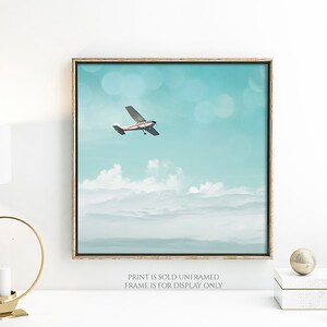 Airplane Photograph, Aviation Print, Gift for Pilot, Plane Photo, Graduation Wall Art, Nursery Decor, Kids Room, Flight, Soar Dream Big image 5