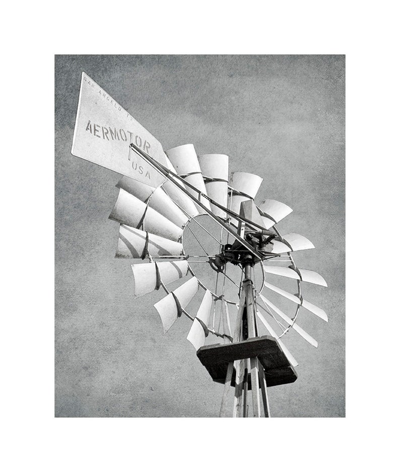 Aermotor Windmill USA Windmill Photography, Farmhouse Print, Rustic Landscape Photo, Farm Wall Art, Country Room Décor, Gift for Her image 4