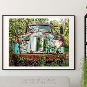 Old Trucks & Honeysuckle No 2 Antique Mack Truck Photograph, Print Canvas Wrap, Gift for Him, Classic Vehicle Photo, Rustic Farmhouse Art image 5
