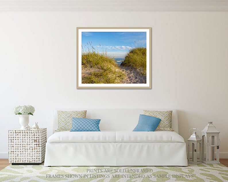 Afternoon in Avon Walkway to the Ocean Photograph, Path to the Beach Print, Ocean Waves, Coastal Art, Dunes, Sea Grass, OBX Nautical Photo image 3