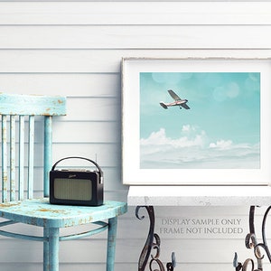 Airplane Photograph, Aviation Print, Gift for Pilot, Plane Photo, Graduation Wall Art, Nursery Decor, Kids Room, Flight, Soar Dream Big image 3
