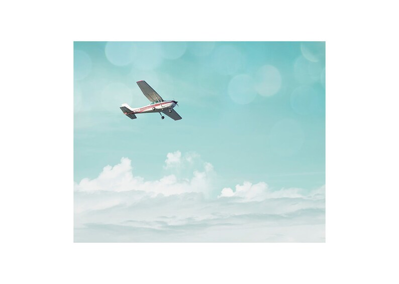 Airplane Photograph, Aviation Print, Gift for Pilot, Plane Photo, Graduation Wall Art, Nursery Decor, Kids Room, Flight, Soar Dream Big image 2