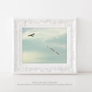 I LOVE YOU Plane, Graduation, Romantic Minimalist Art, Wedding Anniversary, Nursery Decor, Airplane, Gift for Pilot Stewardess I Love You image 7